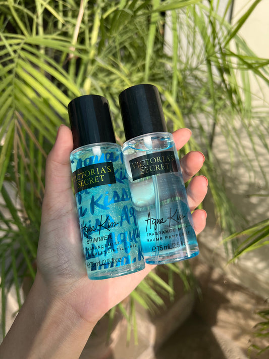 Victoria's Secret gift set mini (aqua kiss + shimmer) 75ml each