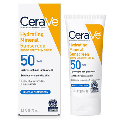 CeraVe Hydrating Sunscreen, Broad Spectrum, SPF 50, 75ml