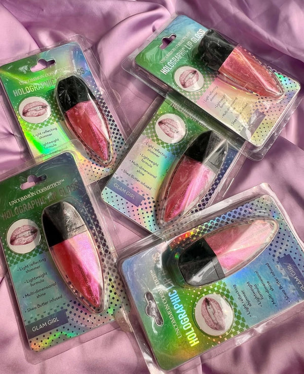 Holographic lip gloss