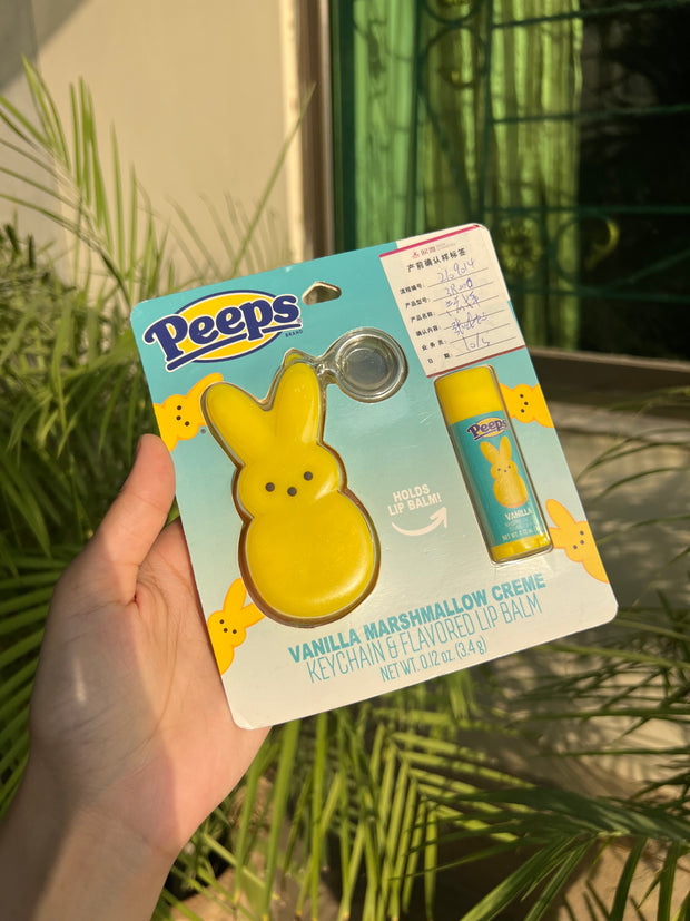 Peeps lipbalm and keychain set