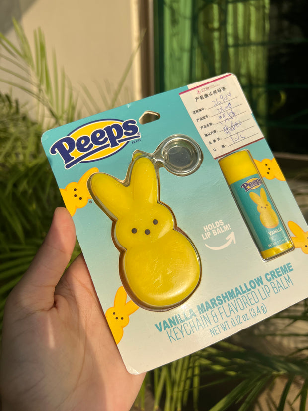 Peeps lipbalm and keychain set